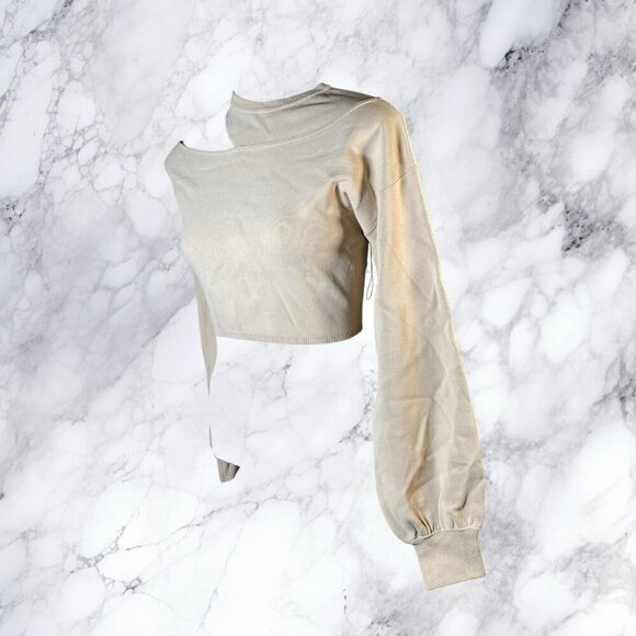 Michael Costello xREVOLVE Asym Cut Out Dolman Sweater - Nude - Picture 10 of 12